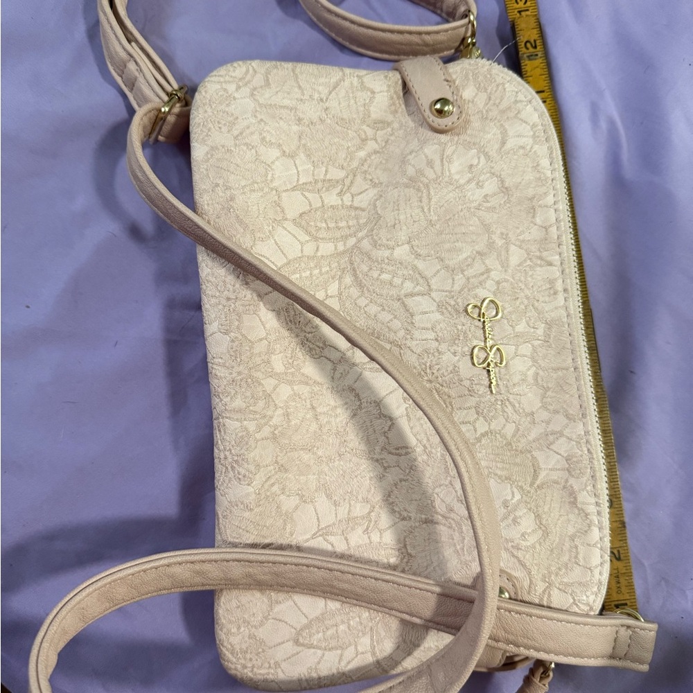 Jessica Simpson Cream Lace Crossbody Bag